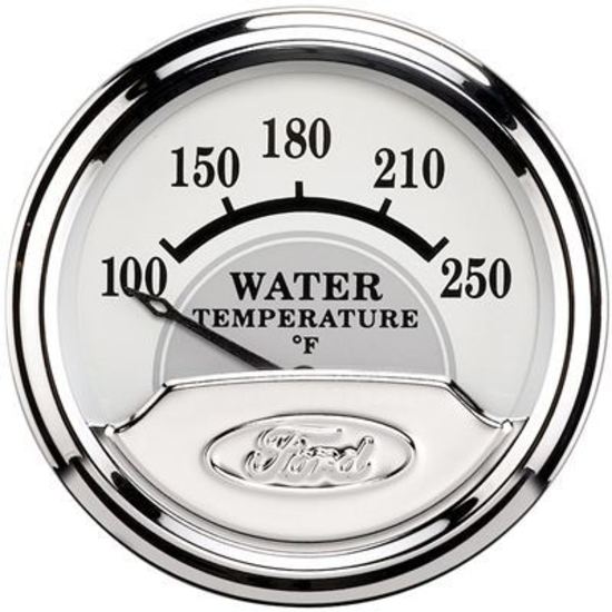 AutoMeter AU880353 Ford Racing Analog Water Temperature 100-250???? F 2-1/16" White/Gray Face Elecal