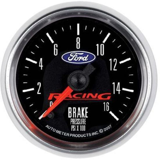 AutoMeter AU880362 Ford Racing Analog Brake Pressure 0-1600 PSI 2-1/16" Black Face Elecal
