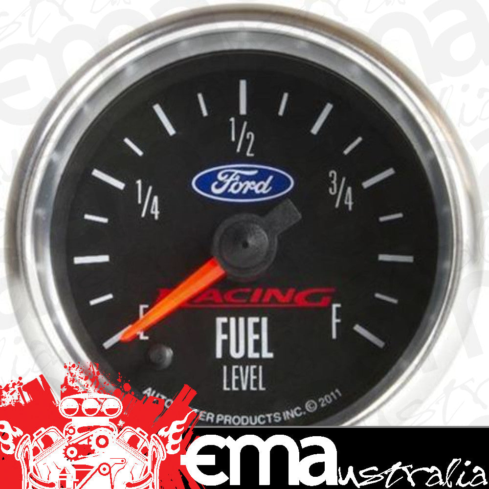 AutoMeter AU880400 Ford Racing Analog Fuel Level Empty-Full 2-1/16" Black Face Elecal