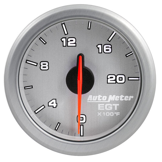 AutoMeter AU9145-UL Airdrive Pyrometer Gauge 2-1/16" Silver Dial Full Sweep Elec 0-2000Ç÷F