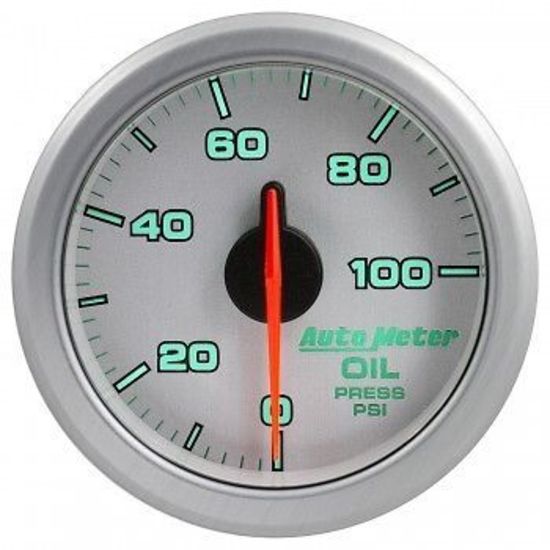 AutoMeter AU9152-UL Airdrive 2-1/16" Elec Oil Pressure Gauge 0-100PSI Silver