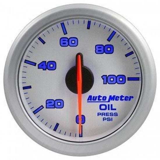 AutoMeter AU9152-UL Airdrive 2-1/16" Elec Oil Pressure Gauge 0-100PSI Silver