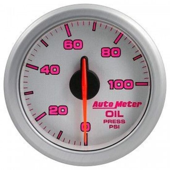 AutoMeter AU9152-UL Airdrive 2-1/16" Elec Oil Pressure Gauge 0-100PSI Silver