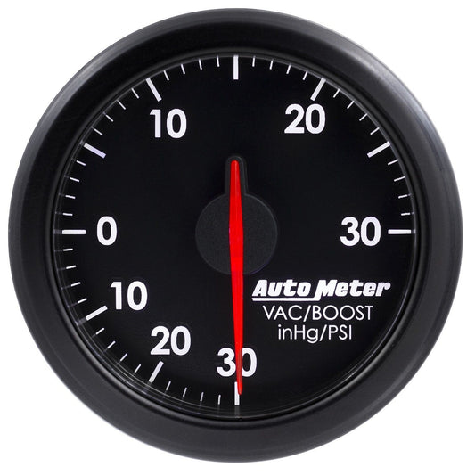 AutoMeter AU9159-T Airdrive 2-1/16" Elec Boost/Vacuum Gauge 30In Hg/30PSI Black