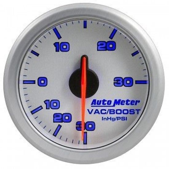 AutoMeter AU9159-UL Airdrive 2-1/16" Elec Boost/Vacuum Gauge 30 Hg/30PSI Silver