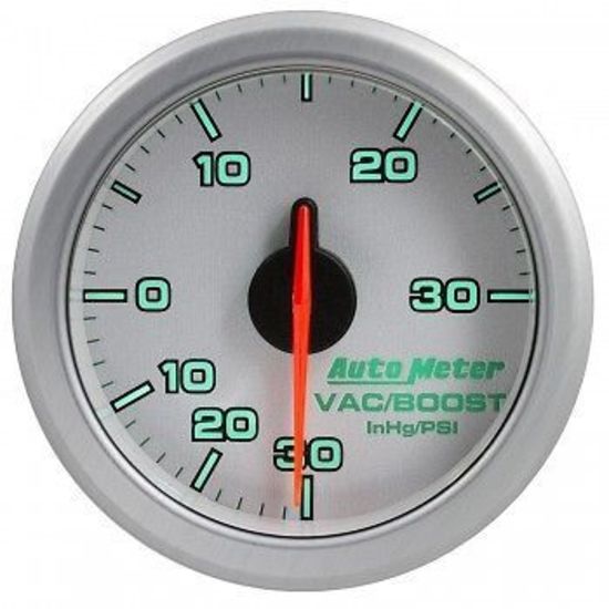 AutoMeter AU9159-UL Airdrive 2-1/16" Elec Boost/Vacuum Gauge 30 Hg/30PSI Silver