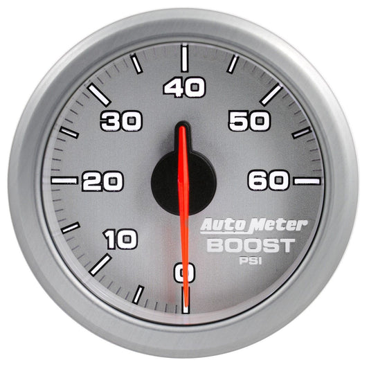 AutoMeter AU9160-UL Airdrive 2-1/16" Elec Boost Gauge 0-60 PSI Silver