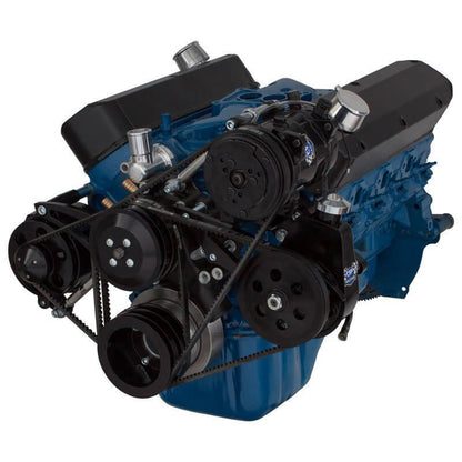CVF Racing CVF-B-302-AC-SYSTEM B-302-AC-SYSTEM Black Ford 289-302-351W V-Belt System - AC Alternator & Power Steering
