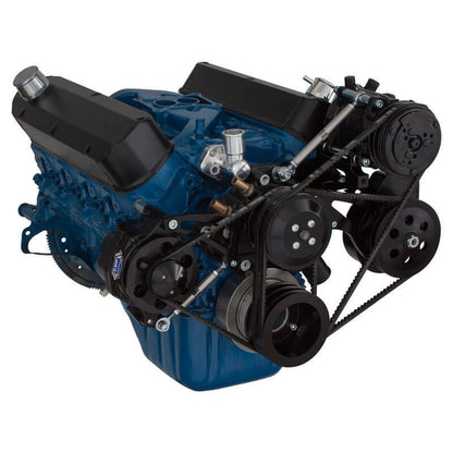 CVF Racing CVF-B-302-AC-SYSTEM B-302-AC-SYSTEM Black Ford 289-302-351W V-Belt System - AC Alternator & Power Steering