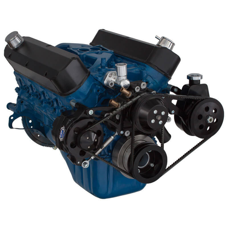 CVF B-302-PS-SYSTEM Black Ford 289-302-351W V-Belt System - Alternator & Power Steering