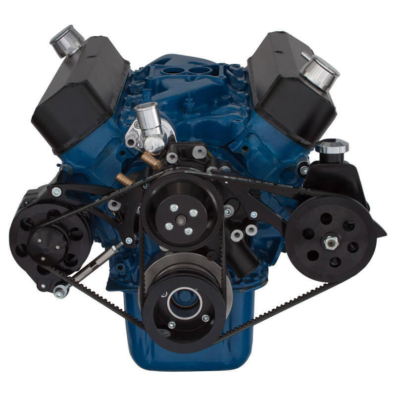 CVF B-302-PS-SYSTEM Black Ford 289-302-351W V-Belt System - Alternator & Power Steering