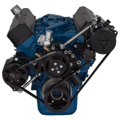 CVF B-302-SERPENTINE-ACO Black Ford 289-302-351W Serpentine Conversion Kit - Alternator & A/C