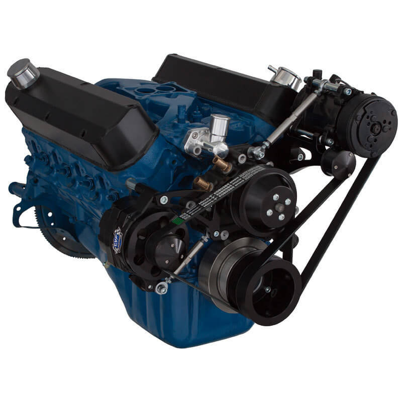 CVF B-302-SERPENTINE-ACO Black Ford 289-302-351W Serpentine Conversion Kit - Alternator & A/C