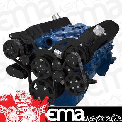 CVF B-302-WRAPTOR-AC Black Serpentine System for 289 302 & 351W - AC Power Steering & Alternator - All Inclusive