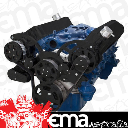 CVF Racing CVF-B-302-WRAPTOR-ACO B-302-WRAPTOR-ACO Black Serpentine System for 289 302 & 351W - AC & Alternator - All Inclusive