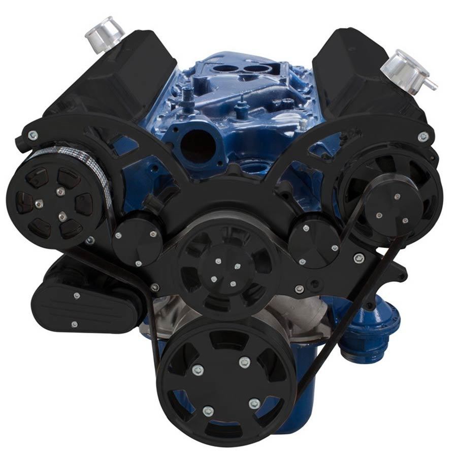 CVF Racing CVF-B-302-WRAPTOR-ACO B-302-WRAPTOR-ACO Black Serpentine System for 289 302 & 351W - AC & Alternator - All Inclusive