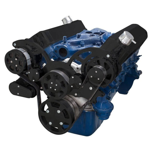 CVF Racing CVF-B-302-WRAPTOR-ACO B-302-WRAPTOR-ACO Black Serpentine System for 289 302 & 351W - AC & Alternator - All Inclusive