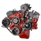 CVF B-350-SERPENTINE-AC-C Black Chevy Small Block Serpentine Conversion - AC & Power Steering Long Water Pump