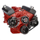 CVF Racing CVF-B-350-SERPENTINE-PS-C B-350-SERPENTINE-PS-C Black Chevy Small Block Serpentine Conversion - Power Steering Long Water Pump