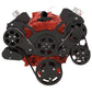 Small Block Chev, 283 350 400 B-350-Wraptor-AC Serpentine Pulley Conversion Kit AC Black CVF Racing CVF-CVF-B-350-WRAPTOR-AC