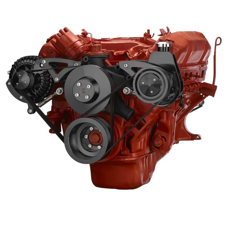CVF Racing CVF-B-440-SERPENTINE-PS B-440-SERPENTINE-PS Black Big Block Chrysler Serpentine Conversion Power Steering
