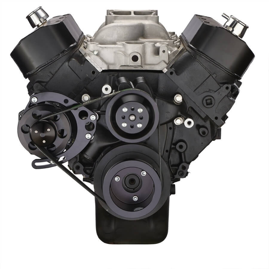 CVF B-454-SERPENTINE-ALT-C Black Chevy Big Block Serpentine Conversion Kit - Alternator Only Long Water Pump