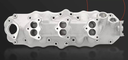 FORD FLAT HEAD SIDE VALVE INTAKE MANIFOLD TRIPLE CARB 49 - 53 SATIN (EMA-1109S)