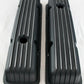 EMA8526BK | Chevy Small Block Retro Cast Finned Valve Covers Black (TALL)