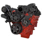 CVF B-LSX-WRAPTOR-AC Black Chevy LS Engine Serpentine Kit - AC Alternator & Power Steering