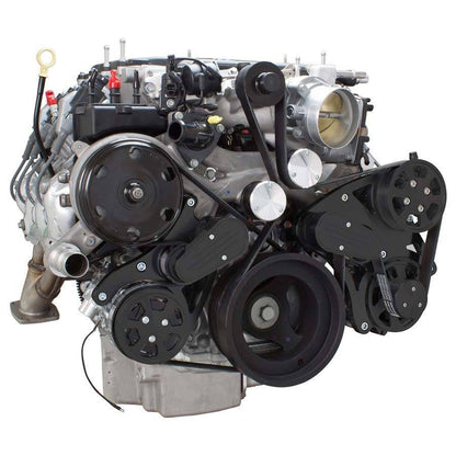 CVF B-LT4-WRAPTOR-AC Stealth Black Serpentine System for LT4 Supercharged Generation V - AC Power Steering & Alternator - All Inclusive