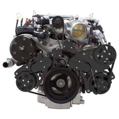 CVF B-LT4-WRAPTOR-AC Stealth Black Serpentine System for LT4 Supercharged Generation V - AC Power Steering & Alternator - All Inclusive