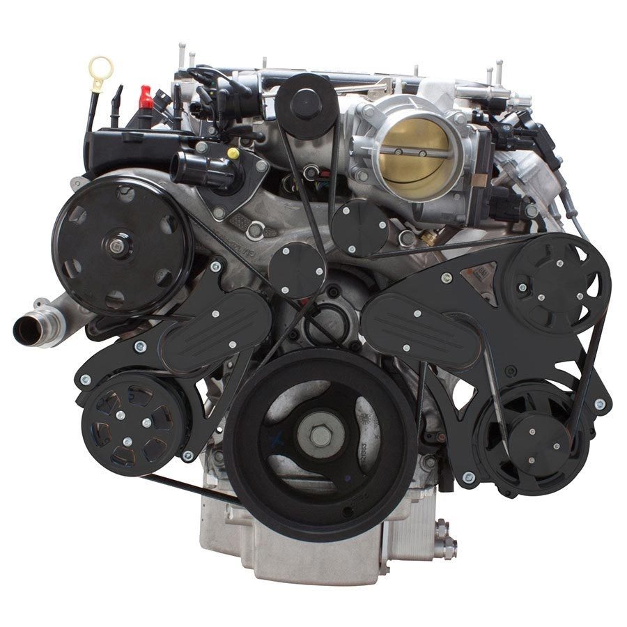 CVF B-LT4-WRAPTOR-ACO Stealth Black Serpentine System for LT4 Supercharged Generation V - AC & Alternator - All Inclusive
