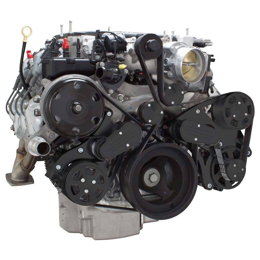 CVF B-LT4-WRAPTOR-ACO Stealth Black Serpentine System for LT4 Supercharged Generation V - AC & Alternator - All Inclusive