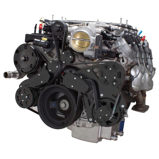 CVF B-LT4-WRAPTOR-ACO Stealth Black Serpentine System for LT4 Supercharged Generation V - AC & Alternator - All Inclusive