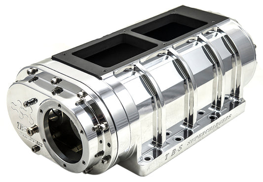 The Blower Shop B2224 Billet 8-71 Blower w/ 2-Lobe Cast Rotors New Cast Case Front Offset Polished