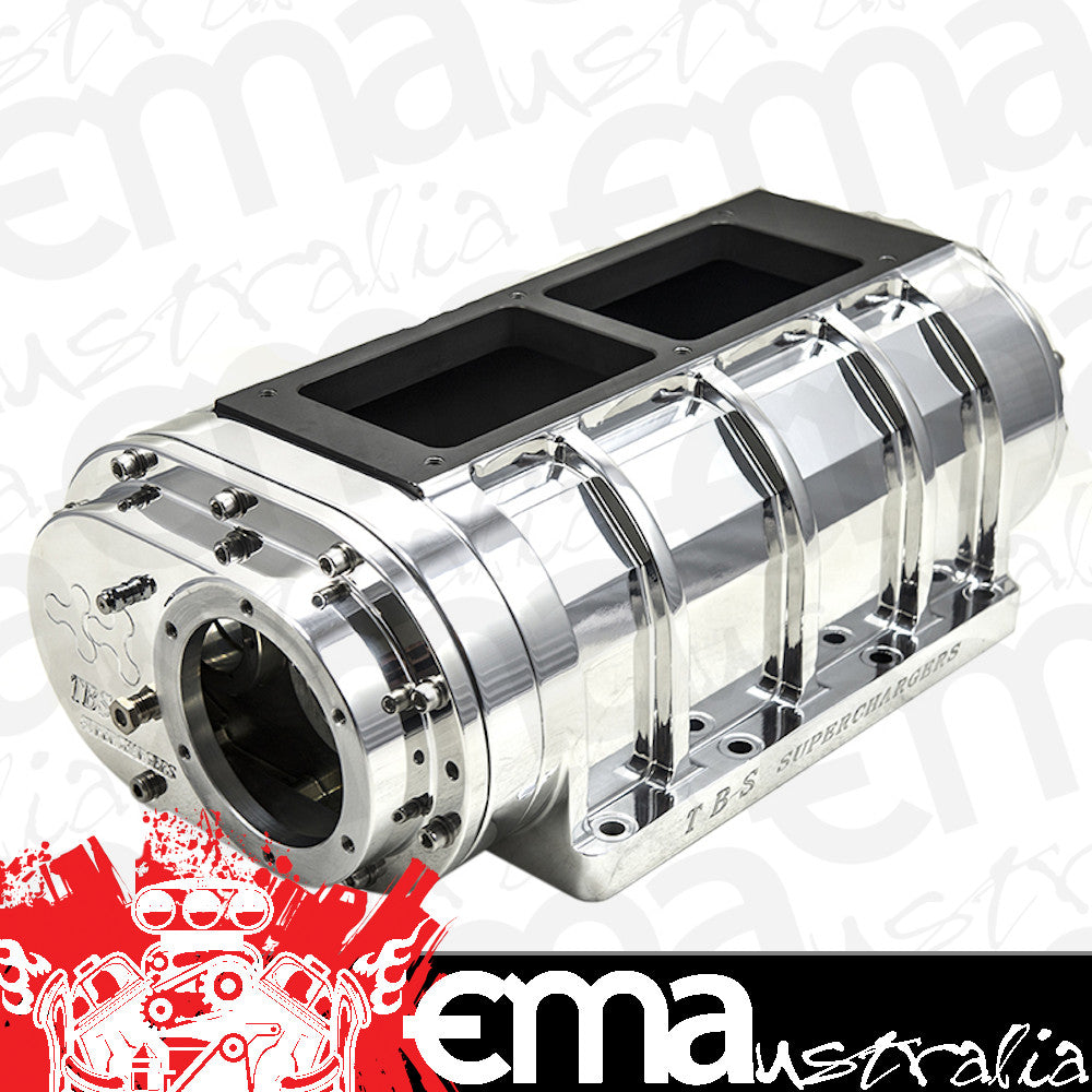 The Blower Shop B2228 Billet 8-71 Blower w/ 3-Lobe Billet Rotors Front Offset Polished