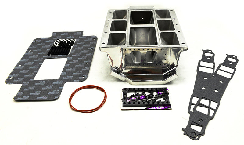 The Blower Shop B2536 Competition Blower Manifold Satin suit SB Chev w/ Large Port & Burt Pannel