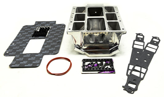 The Blower Shop B2536 Competition Blower Manifold Satin suit SB Chev w/ Large Port & Burt Pannel