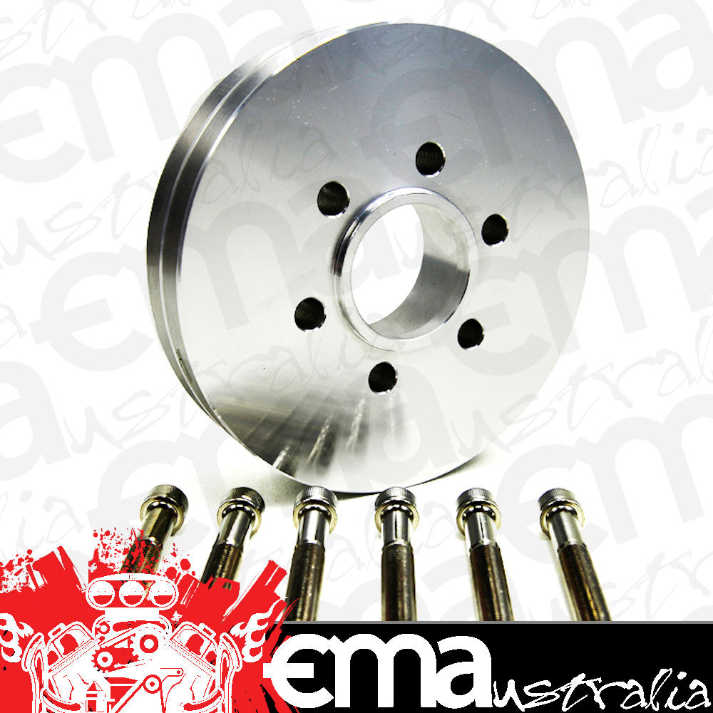 The Blower Shop B4222 Accessory V-Pulley suit BB Chev w/ 6-Bolt Hub 2V Polished