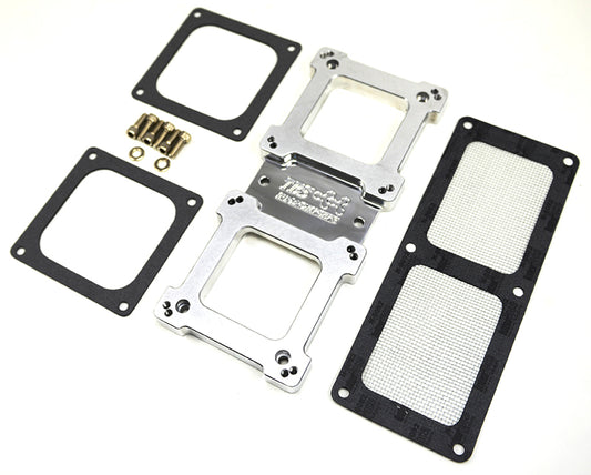 The Blower Shop B4300 Billet Dual Carb Adaptor suit 4150 Carburettor Sideways Mount
