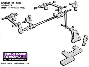 The Blower Shop B4350 Dual Carb Linkage Kit suit 4150 & 4500 Carburettor Sideways Mount