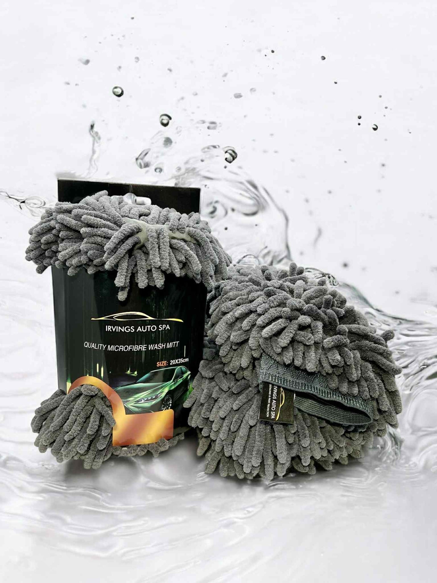 Irving's Auto Spa Microfiber Wash Mitt Car Cleaning Glove Super Absorbent