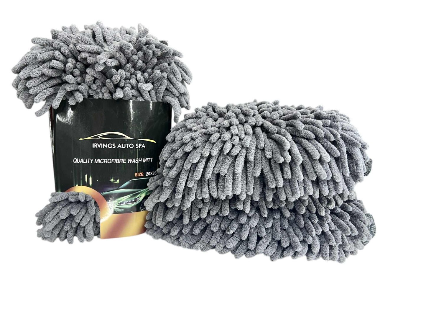 Irving's Auto Spa Microfiber Wash Mitt Car Cleaning Glove Super Absorbent