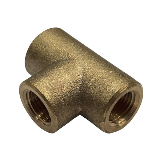 Brass Female Tee Piece 1/8" (3.2mm) Female BSP Thread