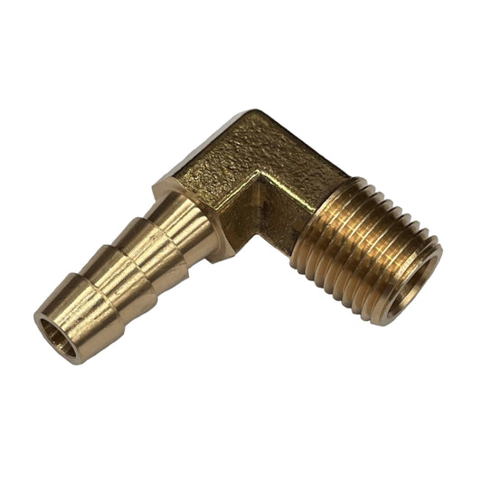 Brass Male Elbow Tail Fitting 5/16" (7.9mm) Hose Tube End to X 1/4" (6.3mm) BSP