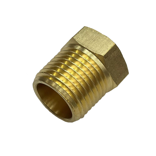 Brass Reducing Hex Bush 1/2" (12.7mm) Male to 1/8" (3.2mm) Female BSP Thread