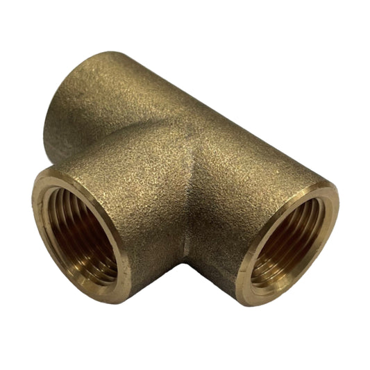 Brass Female Tee Piece 3/8" (9.5mm) Female BSP Thread
