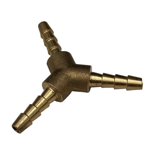 Brass 3-Way Y Shape Tail Piece 3/16" (4.8mm) Barbed Hose Tube Ends