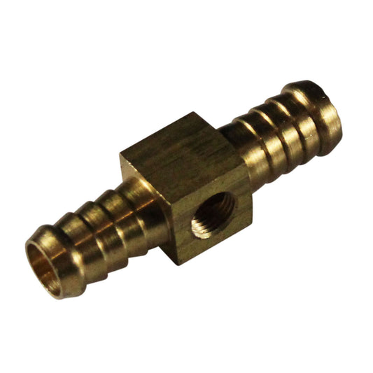 Brass Branch Hose Tee 1/2" (12.7mm) Hose Tube to 1/8" (3.2mm) Female NPT Thread