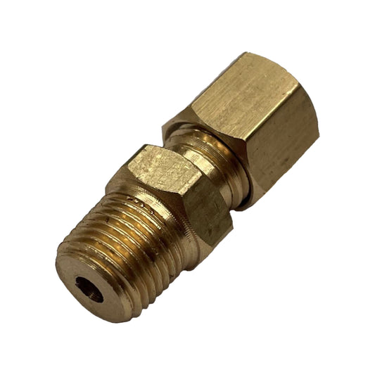 Brass Single Compression Union 3/16" (4.8mm) Hose Tube to 1/8" (3.2mm) Male BSP Thread